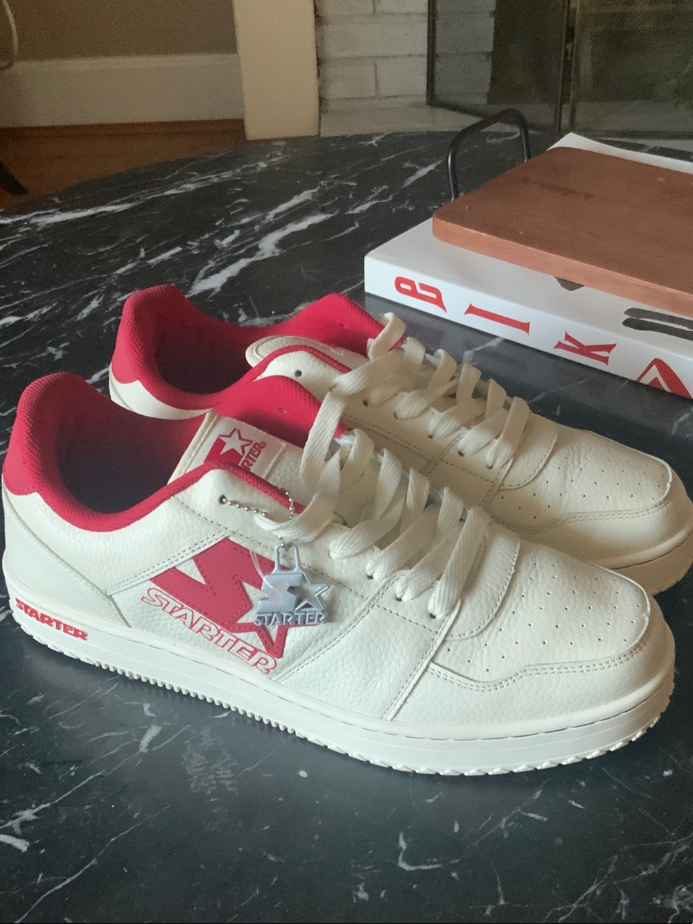 STARTER White and Red Kids Low-Top Sneakers